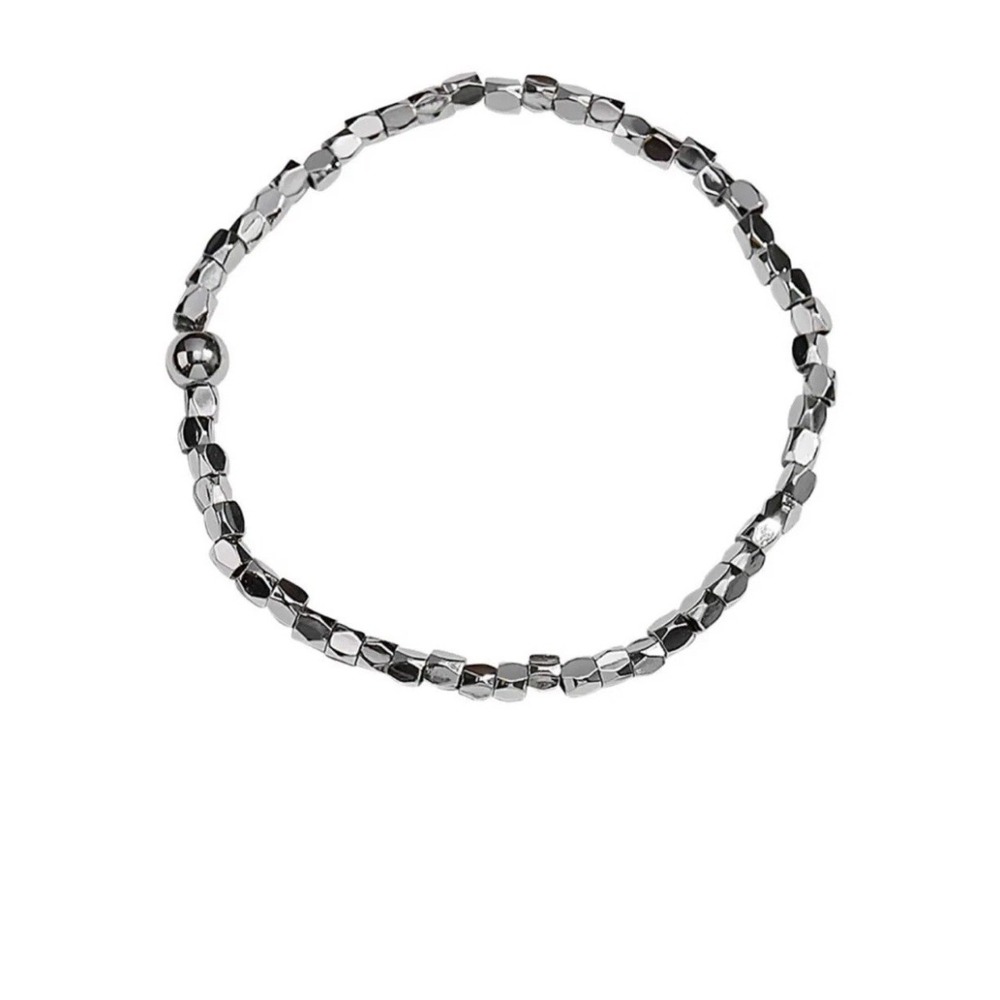 NWT Park Lane Hazy Bracelet SILVER Beaded Rhodium Plate Stretch